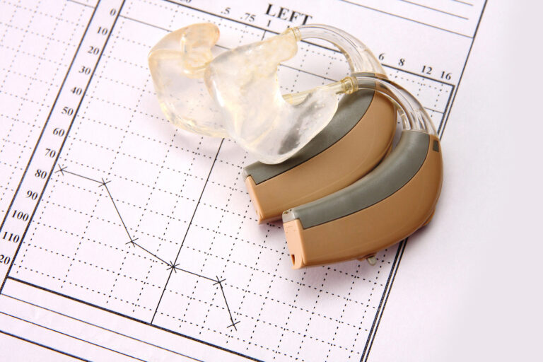 hearing aid - Hearing medical chart showing and hearing aid